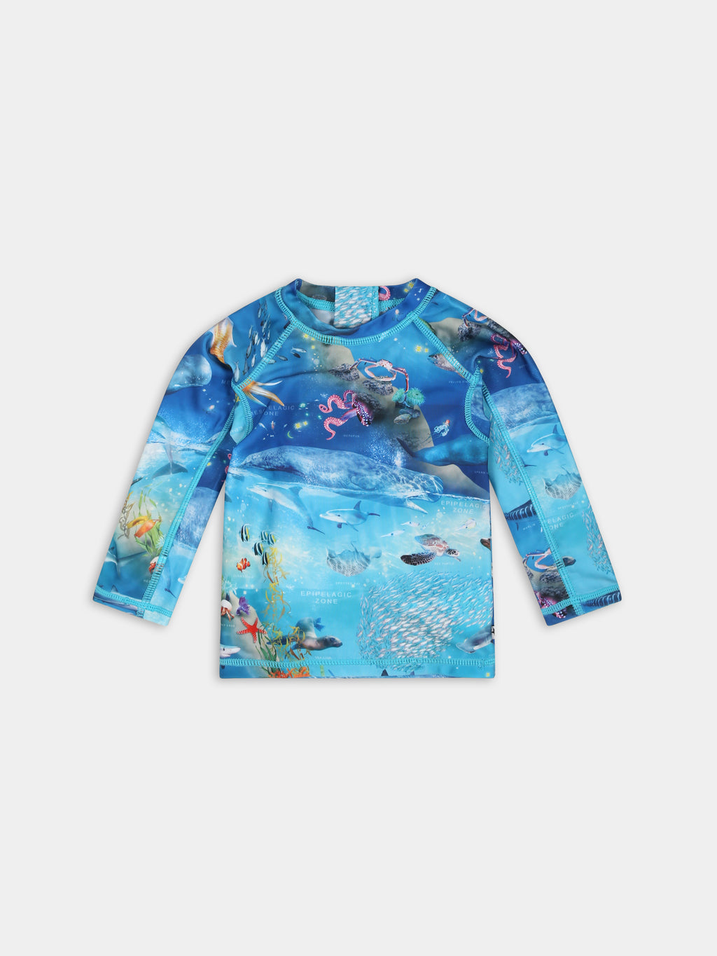 Light blue t-shirt for baby boy with marine animals